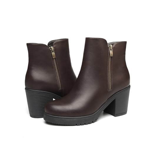 TYNDALL Women's Low Heel Platform Chunky Heel Ankle Boots Booties for Women2