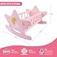 Holz Baby Puppenbett Krippen Set, Rosa Baby-Puppenbett Spielzeug, Schaukel-Baby-Puppenwiege Zubehör, Spielwiege für Puppen, Puppenmöbel Zubehör, Geschenk für Jungen und Mädchen Kinder, Ab 3 Jahren