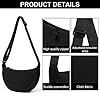TIAASTAP Crossbody Bags for Women Men Hobos Shoulder Bags Nylon Crescent Bag Cross Body Bag with Adjustable Strap Solid Color Dumpling Bag for Travel Work School (Black) #2