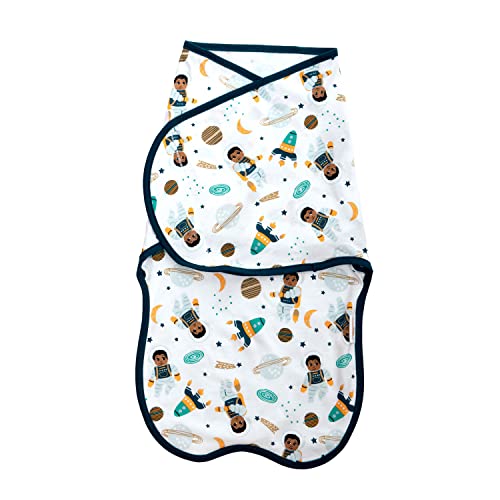 Image of Little Muffincakes Baby Swaddle 100% Cotton, Astronaut and Space Theme (Ashton) for Newborn - 3 Months