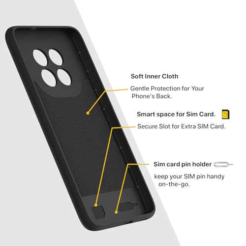 Image of Pikkme Back Cover for Oppo F29 5G Soft Grip 3D Hexa Cube Texture Silicone Bumper Case (Black)