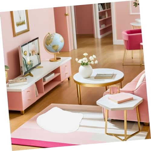 Tapis miniature peluche blanche ORFOFE | Finition douce et élégance pour diorama - 6