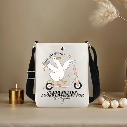 Lywjyb Birdgot Speech Therapy Crossbody Bag AAC Awareness Gift Communication Looks Different for Everyone Gift3