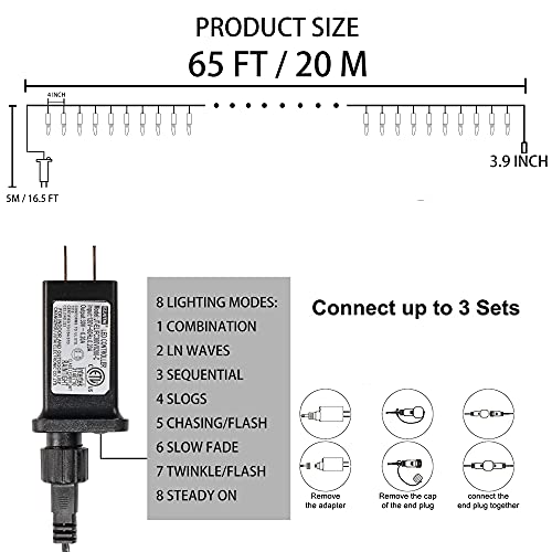 Dazzle Bright HB-200DCOI 200 Led Halloween Mini String Lights, 65Ft Light Up 8 Modes Halloween Decorations Fairy Lights For Indoor Outdoor Room Garden Holiday Party  thumb #2