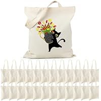 WeLiu Canvas Tote Bag Bulk 24 Pack Sublimation Tote Bags, 10oz Lightweight 13x15 Inches Medium Reusable Grocery Shopping Cloth Bags for School, Office, Market, Gift