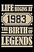 Produktbild life begins at 1983 the birth of legends: best of 1952|70 years of being awesome lined notebook Journal Vintage | 70th Birthday Gift limited edition Paperback 6x9 120 pages