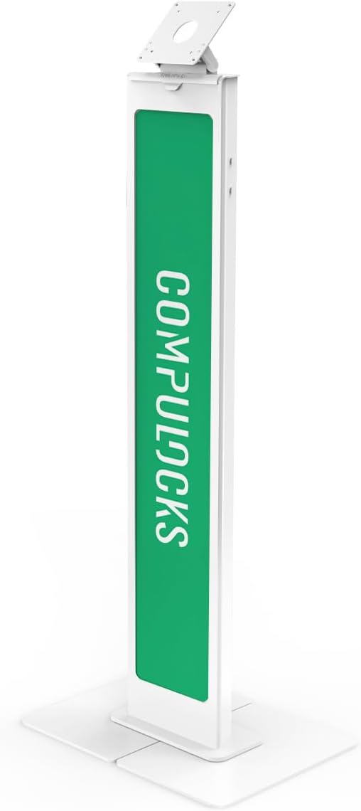 Compulocks Brandable VESA Floor Stand – Freestanding Secure Display Stand for tablets and ipad Up to 32 inch, Ideal for Retail, Exhibitions, and Events – Black