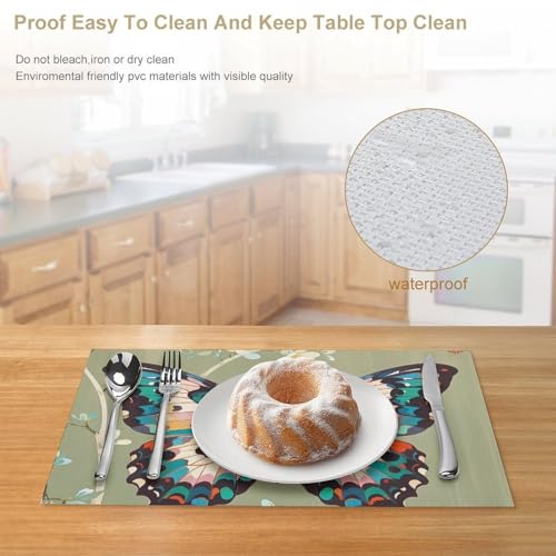 Sets de table en vinyle tissé PVC résistant à la chaleur durables