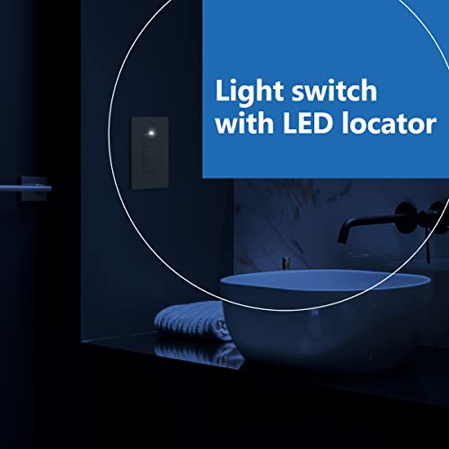 Image of LIDER Lighted Triple Switch with Screwless Wall Plate, Combination Frameless Decorator Switch with Locator Light, Ground Terminal, Single Pole, 15A 120V, UL Listed, Thermoplastic, Matte Ivory