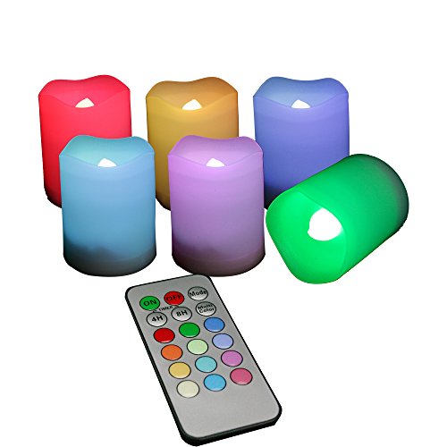 Candle Choice Set Of 6 Indoor And Outdoor Color Changing Flameless Votive Candles With Remote Control And Timer, Multi-Color Led Votive Candles, Battery-Operated Votive Candles, Battery Included #TOP27