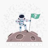 Tether to the moon USDT cryptocurrency astronaut Sticker Vinyl Bumper Sticker Decal Waterproof 5'
