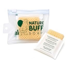 Nature Buff 2-Pack Biodegradable Soap Unscented Travel-Sized Camping Soap Bars -All-In-One Backpacking Essentials Outdoor Recreation Soap Bar and Washcloth