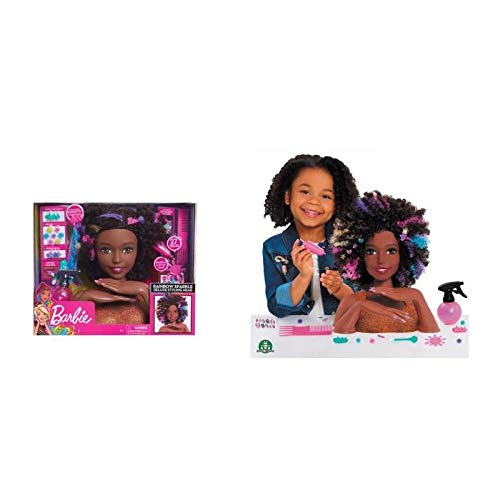 Barbie Tête à coiffer Affro Style 27 Accessoires de Coiffure Inclus Son Maquillage Change de Couleur Jouet pour Enfants dès GIOCHI PREZIOSI BAR34 - vue 4