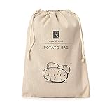 porta patate fai da te UTILIZZO - Metti semplicemente le patate nel sacchetto e tira entrambi i lati del cordoncino per chiuderlo. Puoi lavare queste borse a mano o persino metterle in lavatrice a una temperatura inferiore a 30 gradi.