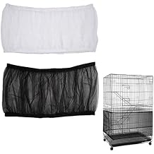 ISMARTEN Bird Cage Seed Catcher 2 Pack, Airy Gauze Bird Cage Cover Seeds Guard Dust-Proof Universal Birdcage Accessories Mesh Net Cover Black + White, XL