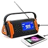 Emergency Hand Crank Radio Met NOAA Weer Alert, 4000Mah Draagbare Solar Survival Radio’s Met AUX En LED-Zaklamp, Telefoon Opladen, SOS-Alarm Voor Hurricanes Tornados