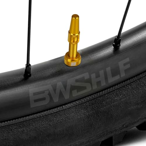 Image of BWSHLF Tubeless Presta Valve Stem 40 /44 /55 /60 /65 /80 /100 mm, Super Light Alloy Presta Valve Stem Kit with Valve Core Remover Tool and Valve Stem Caps - Multiple Color and Size Options(Pair)