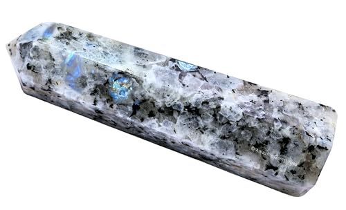 Image of Amazing Gemstone Large Rainbow Moonstone Crystal Towers ~ Natural Healing Crystal Point Obelisk for Reiki Healing and Crystal Grid (5.5 inch to 6 inch INCH)