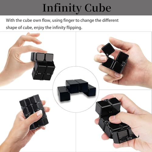 Yeefunjoy 3Pcs Anti-Stress Würfel Spielzeug, Infinity Cube, Fidget Pad Controller, Dekompression Spielzeug, Tötungs Zeit Zappeln Spielwaren für Kinder und Erwachsene Stressaubbau bei Nervösität