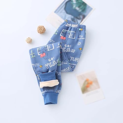 Boys Girls Fleece Sweatpants Elastic Waisted Cartoon Printed Thermal Lined Soft Joggers Loose Baggy Sports Pants2