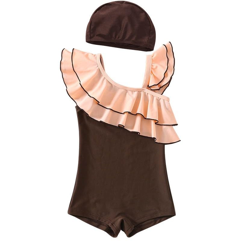 Maillot de bain fille 4 ans manches courtes anti-uv facile à enfiler