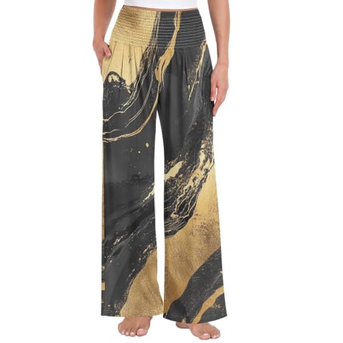Pantalon Palazzos femme automne jambe large avec grande poche latérale