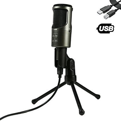 USB Microphone, TKGOU Computer Microphone with Monitor Function & Tripod Stand, Great for Recording and Singing, Skype, YouTube, Google Voice Search, Games(Windows/Mac)-Nut-Pro