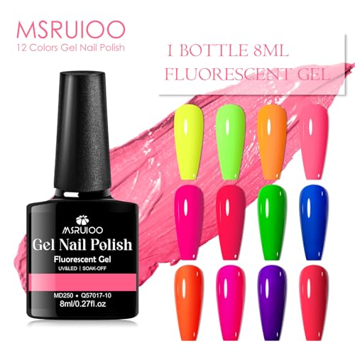 12 colores esmalte gel neón con brillo en la oscuridad miniatura 6