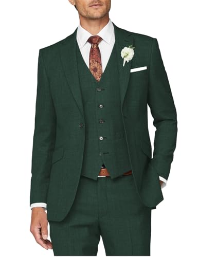 3 Piece Suit Men Slim Fit Suits for Men Wedding Groomsmen Suit Prom Tuxedo Suit One Button Blazer Vest Pants