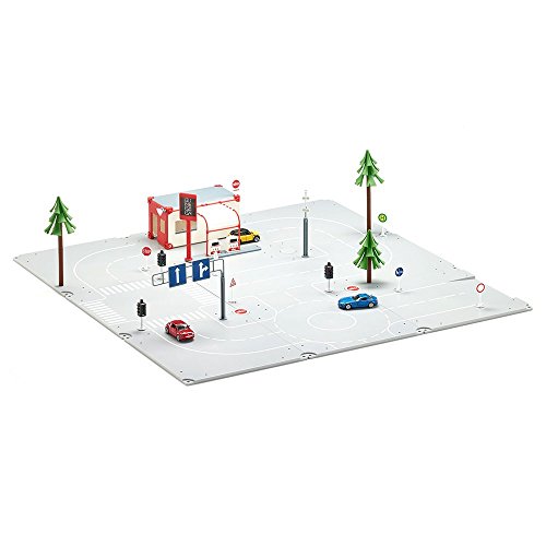 SIKU 5501, Set Stadt, 1:50, Kunststoff, Spielkombination 3 Grundplatten, 3 Spielzeugautos, Waschanlage, Straßenschildern… – Bild 8