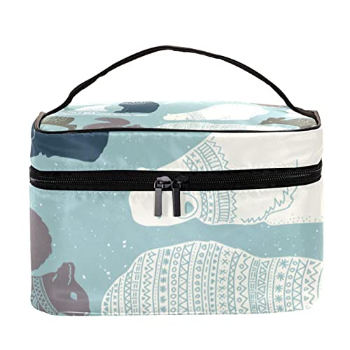 Trousse de voyage pour dame aux motifs d'oiseaux et faune de l'hiver