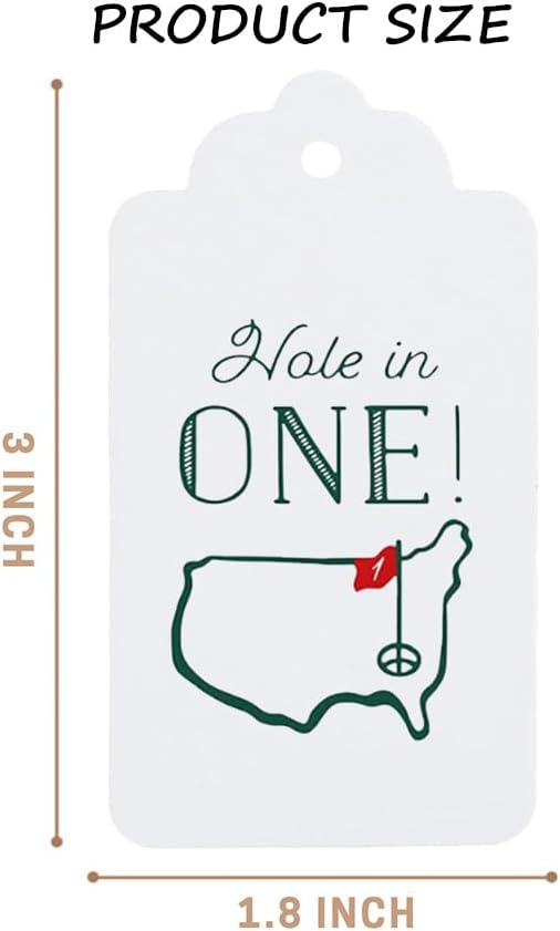 Golf Themed Hole In One First Birthday Tags - 30 Pack Golf Themed Favor and Silverware Tags for Baby 1st Birthday Decorations image 3