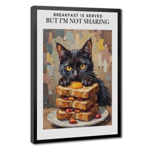 Affiche sur toile chat cuisine grand format 50x76 cm