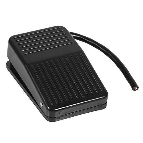 Foot Pedal Switch, 220V / 380V Foot Operated On Off Switch Electrical Power Plastic Foot Pedal Switch On Off Control with 10cm Cord, Black