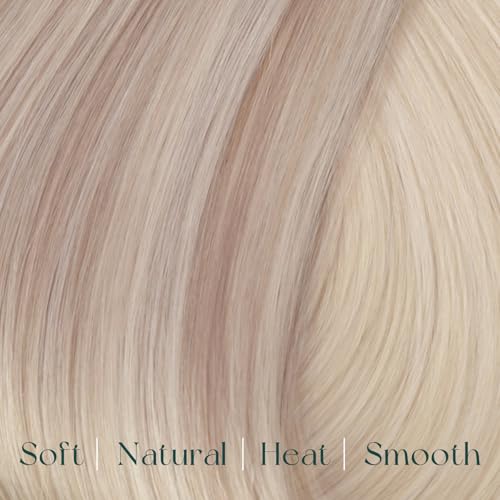 Image of Easyouth Clip in Hair Extensions Highlight Clip in Human Hair Extensions Warm Ash Blonde Highlights Bleach Blonde Real Human Hair Extension Clips ins 20 Inch 80G 5Pcs