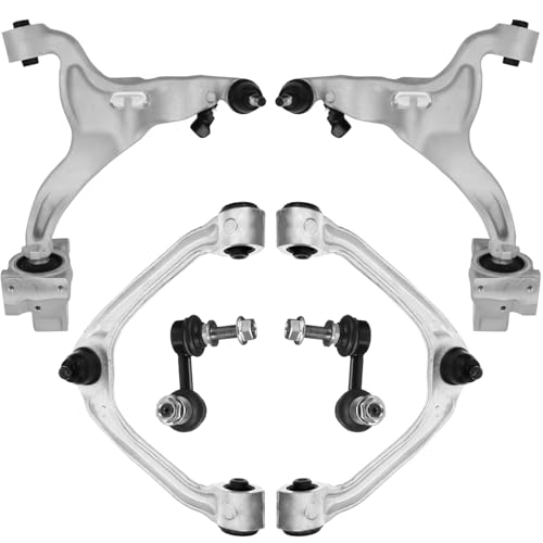 Image of Detroit Axle - 6pc Front End Kit for 2007-2008 INFINITI G35 2009-2013 G37 2011-2012 G25 2015 Q40 [AWD Sedan], 4 Upper and Lower Control Arms with Ball Joint 2 Sway Bar Links Replacement