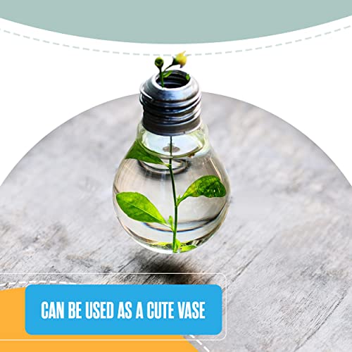 Houseables Fillable Light Bulb, Candy Container, Silver, Plastic, 100 Ml, 1" W X 4.9" L, 24 Pk, 5.5 Oz, Clear, Twist Off Cap, Flat Bottom, Fake Lightbulb, Jar, Drinking, Christmas Ornaments, Party #TOP7