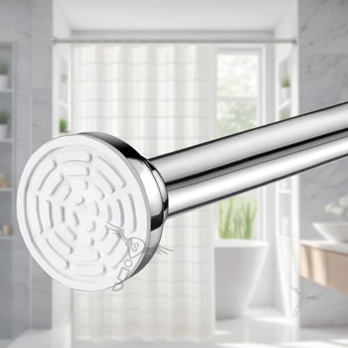 SITTELLA® 105-170Cm Adjustable Curtain Rod Without Drilling, Bathroom Curtain Rod, Tension Rod, Rod for Curtains Without Drilling, Stainless Steel, silver, 1 Piece