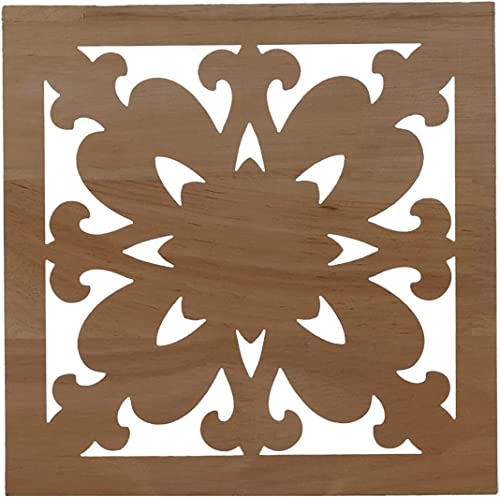 Aplique Madera Tallada Cuadrado Borde Recto 30cm 4