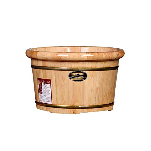MOBYGKFY Barril de madera para baño de pies barril para pies de madera lavabo de espuma de madera maciza barril de madera hogar pequeño barril de madera bañera para pies