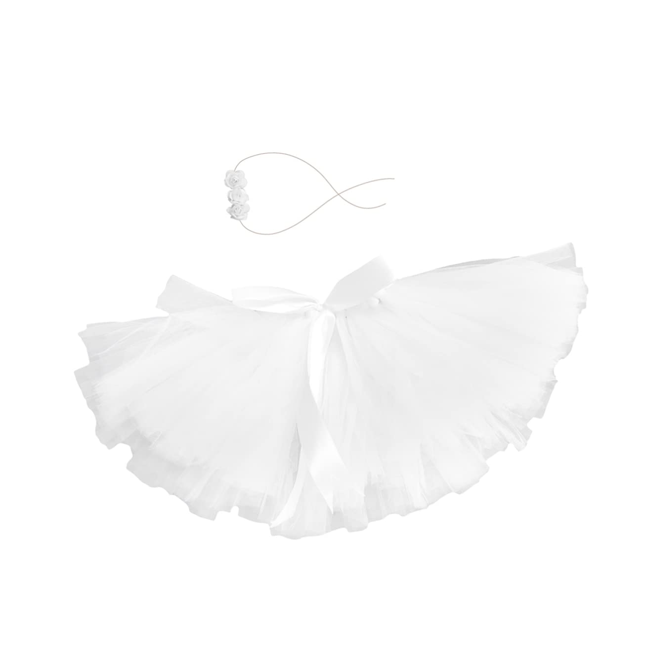 Abaodam 3piezas Falda Tutu De Tul Para Bebés Con Diadema Floral Traje De Fotografía Para Niñas De Meses Vestido De Princesa Color Ropa Para Nuevos Nacidos y Celebraciones