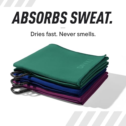Image of DRYKI Pocket-Sized Sweat Towels - The Original Sweat Absorbing Handkerchiefs - Quick-Dry Microfiber Sweat Rags for Face, Hands, & Body - Men & Women - Gym and Work (Summit: Large Size, 3 Pack)
