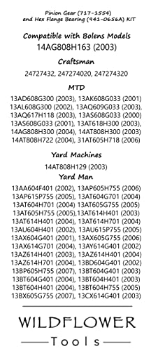 Wildflower Tools 717-1554 Steering Pinion Gear And 941-0656A Hex Flange Bearing Kit #TOP5