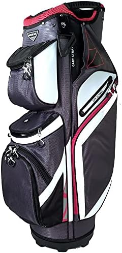 Naples Bay New Golf Z973 Cart Bag 14-Way Top – Charcoal/White/Red