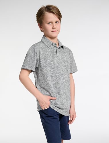 4 Pack Boys Short Sleeve Polo Shirts Dry Fit Athletic Performance Collared Golf Shirts for Youth3