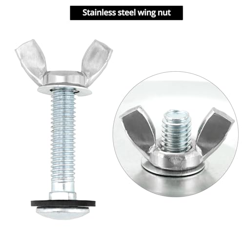 Image of QWORK Steel Mechanical Test Plug, 4 Inch, Ideal for Indoor and Outdoor Use, Reliable Sewer Cleanout Cap with Galvanized Screw and Wing Nut, Fits Most Pipe Sink Pools