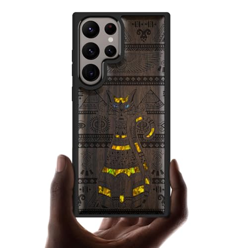 Œuvre d'art unique gravure en bois pour habiller le Galaxy S24 Ultra avec élégance