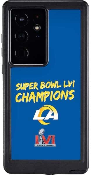 Skinit Waterproof Phone Case Compatible with Galaxy S24 Ultra - Officially Licensed NFL Super Bowl LVI Champions Rams Design