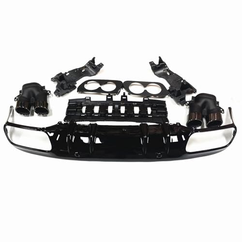 Difusor trasero para Benz W205 Clase C Coupe 15-21 estilo AMG C43 con puntas de escape y silenciador