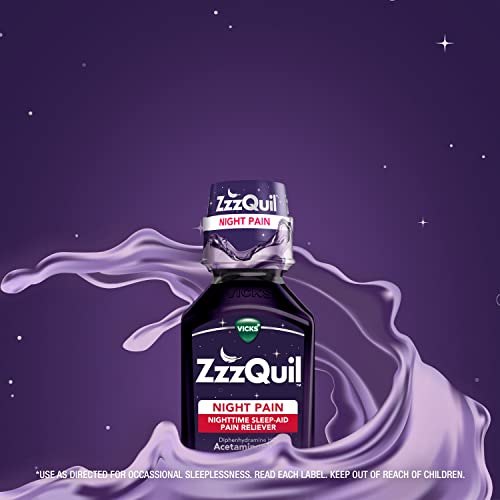 Zzzquil Nighttime Pain Relief Sleep Aid Liquid, 2 Bottles Of 12 Fl Oz, Total 24 Fl Oz, Max Strength Pain Reliever, Non-Habit Forming #TOP7